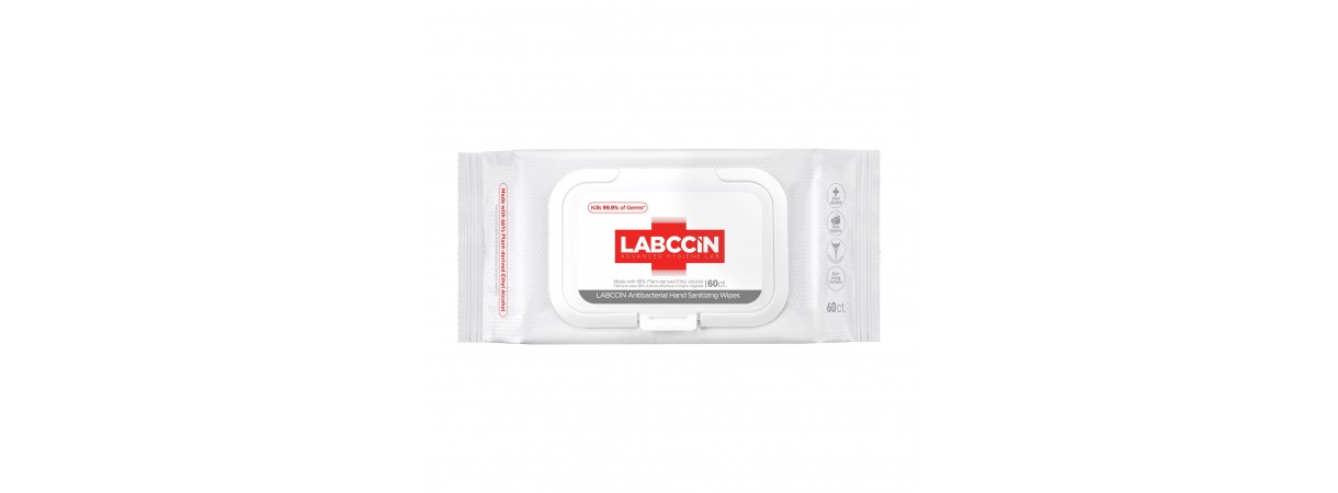 Labccin Antibacterial hand sanitizing wipe 60ct